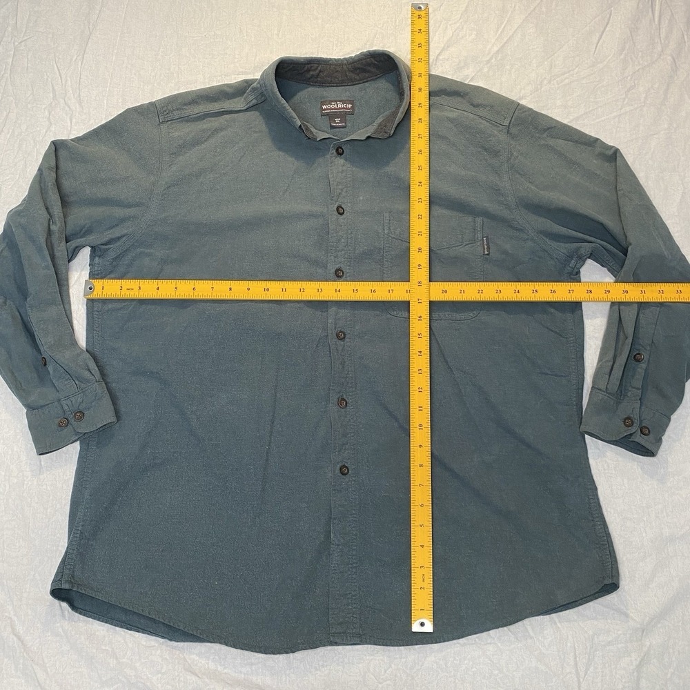 Woolrich Mens 2XL Green Button Up Shirt Long Sleeve Casual Outdoor - Picture 5 of 7